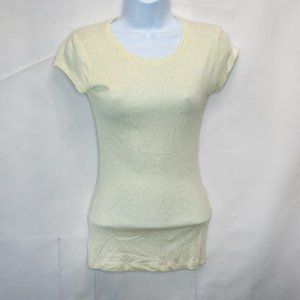 NEW Express Scoop Neck T Shirt Women Small S Yellow Green Knit Top Y2K EE15X